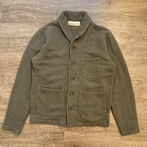 Olive Green Men's Cardigan Sweater